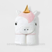 Serviette de bain à capuche 100% bambou haute qualité serviette de bain bébé - Licorne